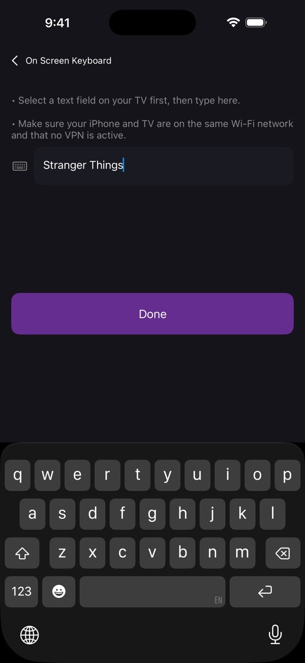 Typing on the TV with the iPhone keyboard