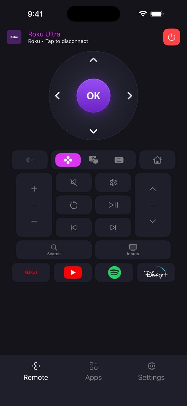 SmartCtrl connected to a Roku Ultra