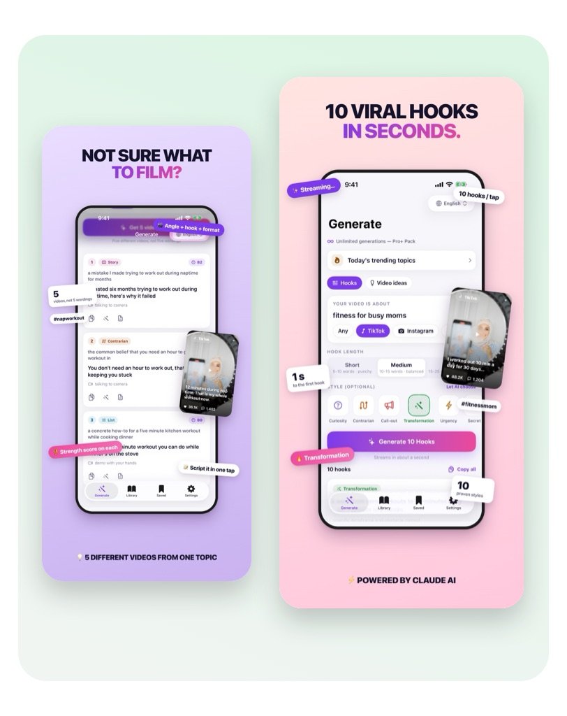 HookLab AI, an AI app built by AppXcellence